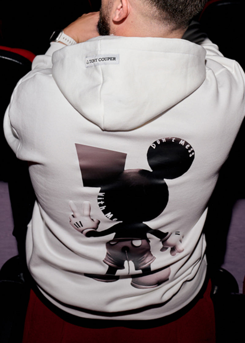 Ανδρικό μακρυμάνικο φούτερ με κουκούλα Tony couper-H26/1-ecru cool mouse