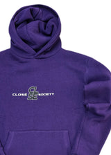 Ανδρικό φούτερ με κουκούλα Close society - HD26-700 -purple hoodie