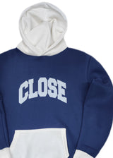 Ανδρικό φούτερ με κουκούλα Close society-HDS26-700-blue-white hoodie regular fit