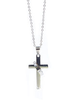 Αλυσίδα από ανοξείδωτο ατσάλι GUF - HLLY-353 - ring cross chain ασημένιο