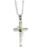 Αλυσίδα από ανοξείδωτο ατσάλι GUF - HLLY-353 - ring cross chain ασημένιο