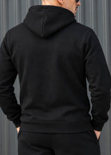 HENRY CLOTHING - Ανδρική ζακέτα με κουκούλα - Μαύρη HR- 3-815