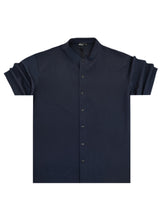 Ανδρικό κοντομάνικο πουκάμισο - Henry clothing - 9-100 - mao shirt μπλε σκούρο