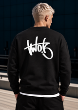 TWO BROTHERS - Ανδρικό μακρυμάνικο φούτερ Round Neck - Μαύρο BF-26460