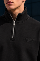 TWO BROTHERS - Ανδρικό μακρυμάνικο φούτερ Half Zip - Μαύρο BF-26400