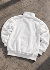 Ανδρική φούτερ με κολάρο New wave clothing - 232-39 - half zip sherpa design λευκό