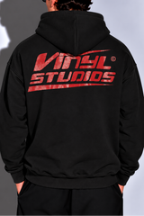 Ανδρικό μακρυμάνικο φούτερ με κουκούλα Vinyl Art Clothing - 43434-01 - studios v beat hoodie cotton oversized μαύρο