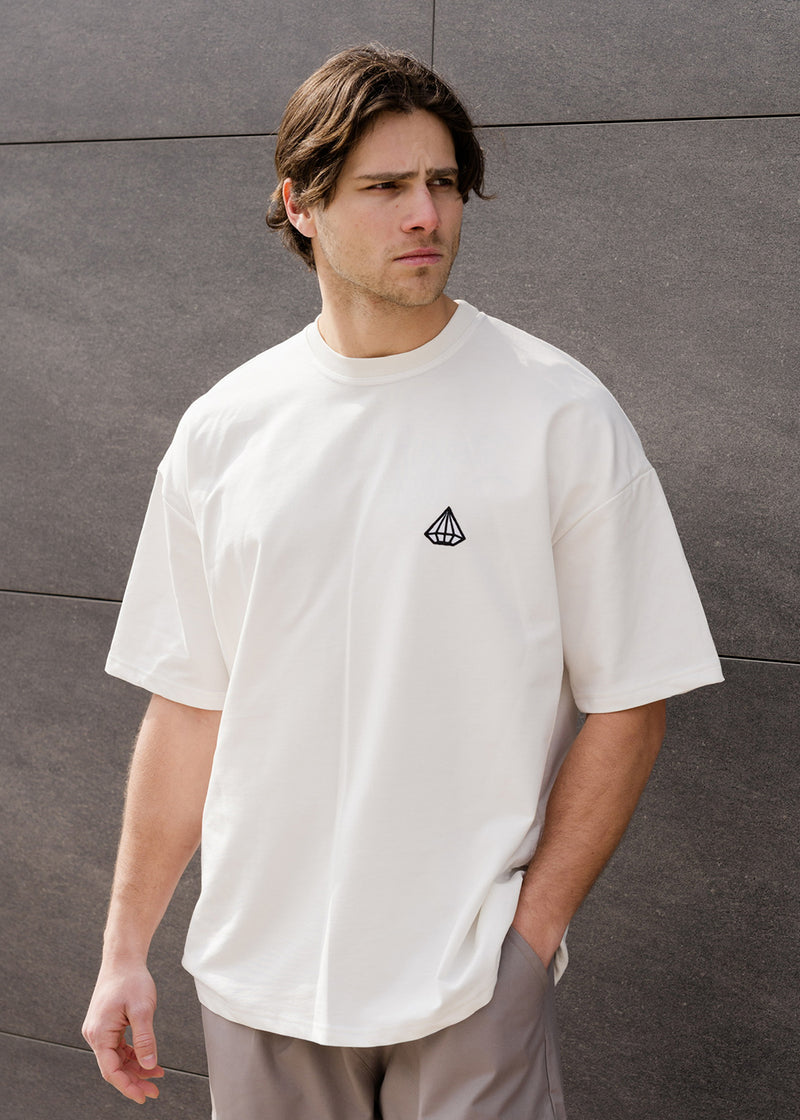 Ανδρική κοντομάνικη μπλούζα Tony couper - TO25/19 - diamond oversized t-shirt λευκό