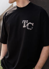 Ανδρική κοντομάνικη μπλούζα Tony couper - TO25/7 - black TC oversized half NEON t-shirt μαύρο