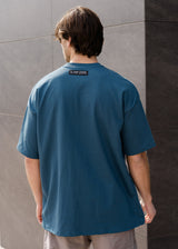 Ανδρική κοντομάνικη μπλούζα Tony couper - TO25/19 - diamond oversized t-shirt πετρόλ