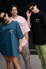 Ανδρική κοντομάνικη μπλούζα Tony couper - TO25/7 - black TC oversized half NEON t-shirt μαύρο