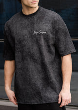 Ανδρική κοντομάνικη μπλούζα Tony couper - TO25/5 - tie dye oversized t-shirt μαύρο