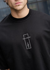Ανδρική κοντομάνικη μπλούζα Tony couper - TO25/14 - black line oversized t-shirt μαύρο
