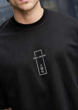 Ανδρική κοντομάνικη μπλούζα Tony couper - TO25/14 - black line oversized t-shirt μαύρο