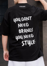 Ανδρική κοντομάνικη μπλούζα Tony couper - TO25/1 - oversized style no brands t-shirt μαύρο