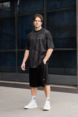 Ανδρική κοντομάνικη μπλούζα Tony couper - TO25/5 - tie dye oversized t-shirt μαύρο