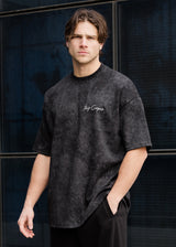 Ανδρική κοντομάνικη μπλούζα Tony couper - TO25/5 - tie dye oversized t-shirt μαύρο