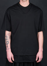 Ανδρική κοντομάνικη μπλούζα Tony couper - TO25/11 - double V oversized fit t-shirt μαύρο