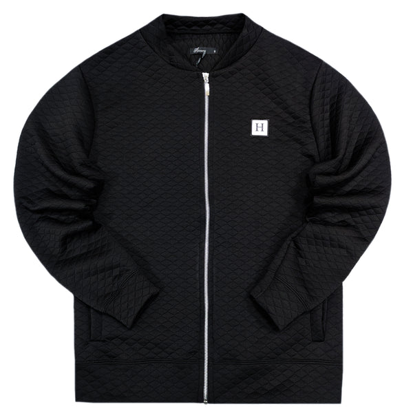 Henry clothing - 3-631 - capitone jacket - black