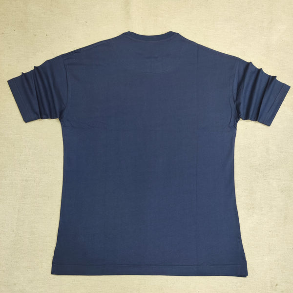 Henry clothing - 3-420 - white logo oversize tee - blue