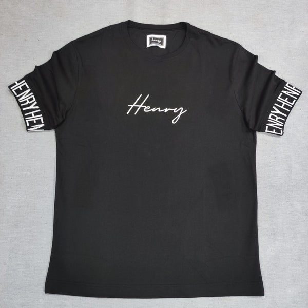 Henry clothing - 3-448 - logo oversize tee - black