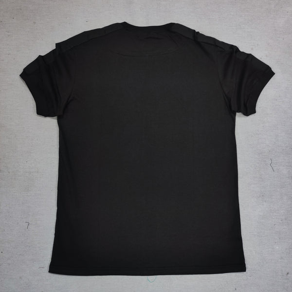 Henry clothing - 3-064 - shoulder tape t-shirt - black