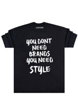 Ανδρική κοντομάνικη μπλούζα Tony couper - TO25/1 - oversized style no brands t-shirt μαύρο