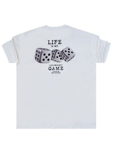 Ανδρική κοντομάνικη μπλούζα Two brothers - BT-25480 - oversized life is an unpredictable game λευκό