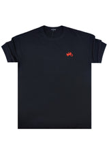 Ανδρική κοντομάνικη μπλούζα Two brothers - BT-25760 - oversized wh*res warm my heart μαύρο