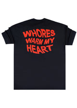 Ανδρική κοντομάνικη μπλούζα Two brothers - BT-25760 - oversized wh*res warm my heart μαύρο