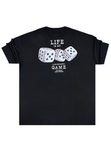 Ανδρική κοντομάνικη μπλούζα Two brothers - BT-25480 - oversized life is an unpredictable game μαύρο