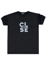 Ανδρική κοντομάνικη μπλούζα Close society - S25-202- central logo tee - μαύρο