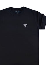 Ανδρική κοντομάνικη μπλούζα Henry clothing - 3-730 - basic logo t- shirt μαύρο