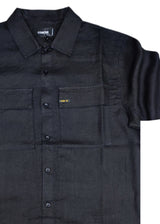 Ανδρικό κοντομάνικο λινό πουκάμισο Cosi jeans - 65-casola 10 - S25 - relaxed fit shirt μαύρο