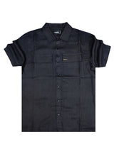 Ανδρικό κοντομάνικο λινό πουκάμισο Cosi jeans - 65-casola 10 - S25 - relaxed fit shirt μαύρο