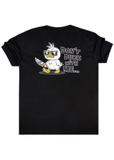 Ανδρική κοντομάνικη μπλούζα Two Brothers - BT-25510- don't duck with me oversized μαύρο