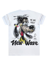 Ανδρική κοντομάνικη μπλούζα New wave clothing - 251-12 - we are free logo λευκό