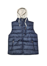 Ανδρικό αμάνικο μπουφάν με αποσπώμενη κουκούλα GUF-JD-42-blue hooded sleeveless puffer μπλε