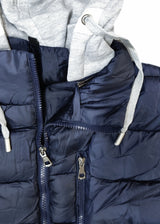 Ανδρικό αμάνικο μπουφάν με αποσπώμενη κουκούλα GUF-JD-42-blue hooded sleeveless puffer μπλε