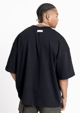 Ανδρική κοντομάνικη μπλούζα DEVOTED-55051B-black oversized Devoted Logo