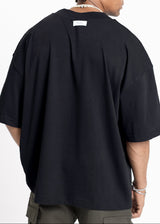 Ανδρική κοντομάνικη μπλούζα DEVOTED-55051B-black oversized Devoted Logo