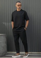 HENRY CLOTHING - Ανδρικό φθινοπωρινό σετ - Μαύρο 140-160-set