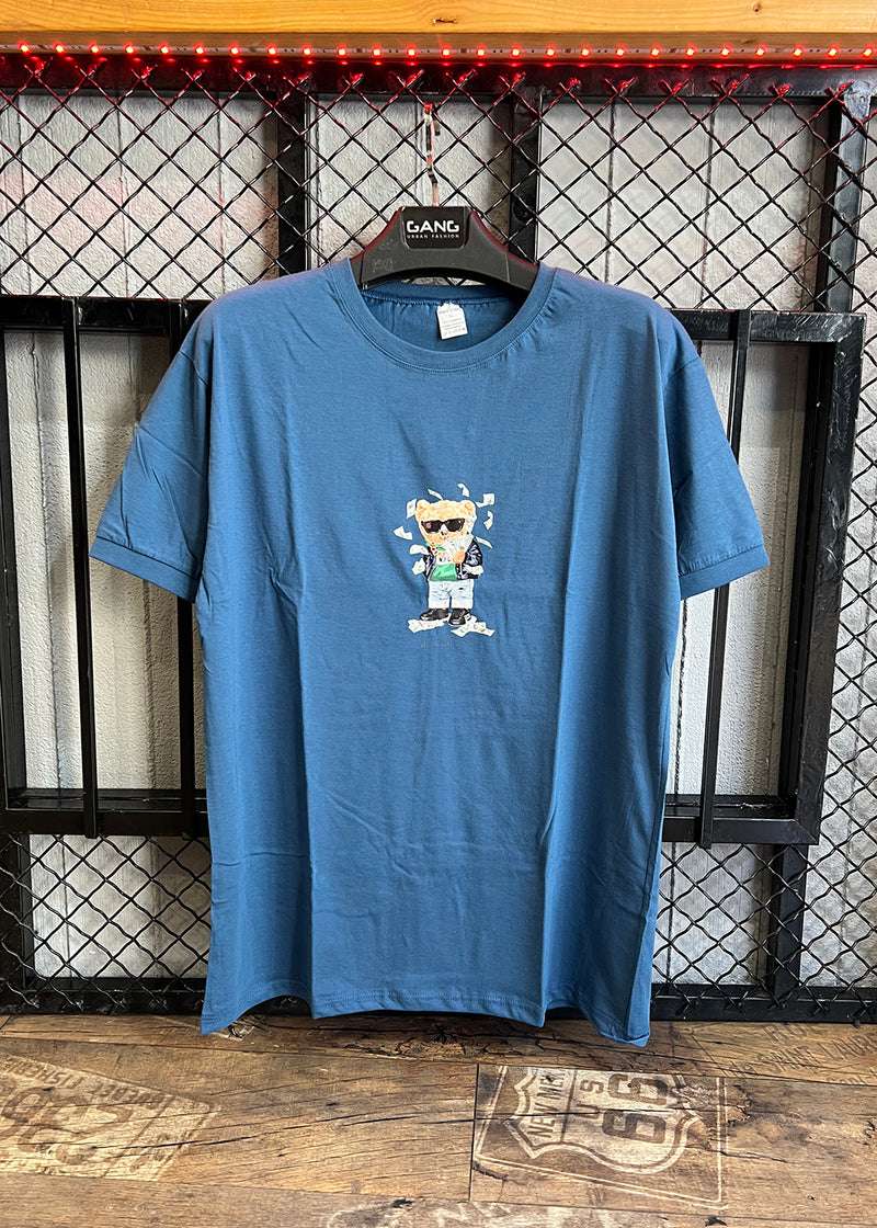 Κοντομάνικη μπλούζα Body Staff - BS-212 - teddy millionaire μπλε