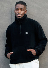 Ανδρική φούτερ με κολάρο Tony Couper-J26/3-Black FUR-232-39