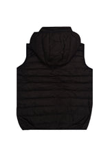 Ανδρικό αμάνικο μπουφάν με αποσπώμενη κουκούλα GUF - JD-21 - hooded sleeveless puffer μαύρο