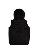 Ανδρικό αμάνικο μπουφάν με αποσπώμενη κουκούλα GUF - JD-21 - hooded sleeveless puffer μαύρο