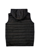 Ανδρικό αμάνικο μπουφάν με αποσπώμενη κουκούλα GUF-JD30-black sleeveless puffer μαύρο