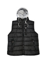 Ανδρικό αμάνικο μπουφάν με αποσπώμενη κουκούλα GUF-JD-42-black hooded sleeveless puffer μαύρο