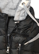 Ανδρικό αμάνικο μπουφάν με αποσπώμενη κουκούλα GUF-JD-42-black hooded sleeveless puffer μαύρο