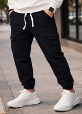 Ανδρική φόρμα cargo φούτερ GUF-JX-9621-1- cargo pants μαύρο
